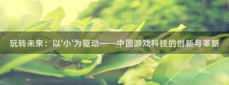 首页沐鸣2注册官网：玩转未来：以\'小\'为驱动——中国游戏科技的创新与革新